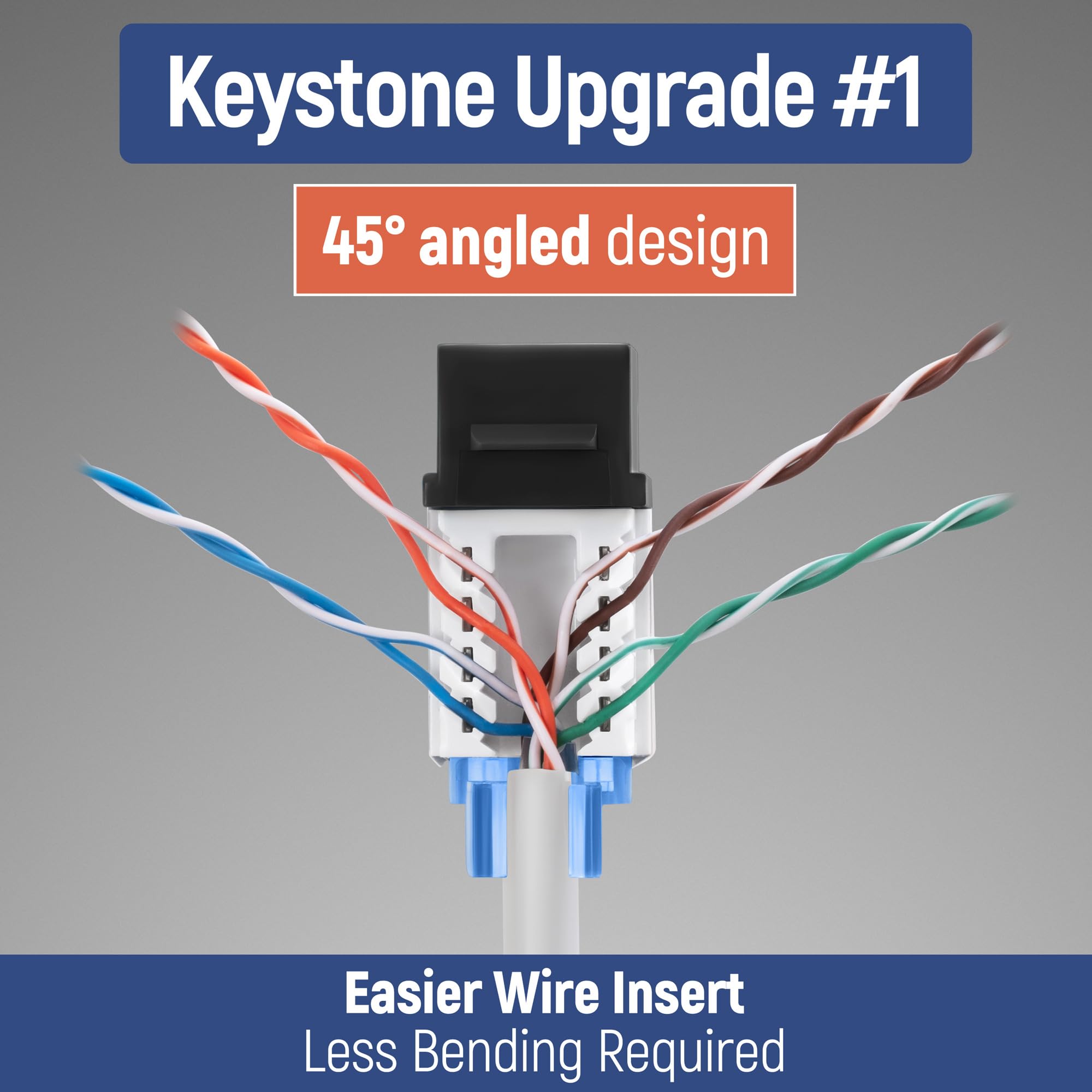 Everest 45° Cat5e Keystone Jacks (50-Pack) Gallery Image
