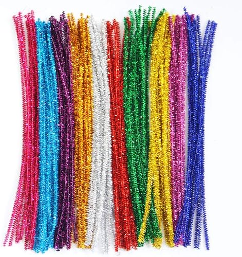 Miniatura 6 de 200 limpiadores de pipas con purpurina, limpiadores de tuberías con tallo de chenilla, limpiadores de pipas de Navidad con purpurina para bricolaje,