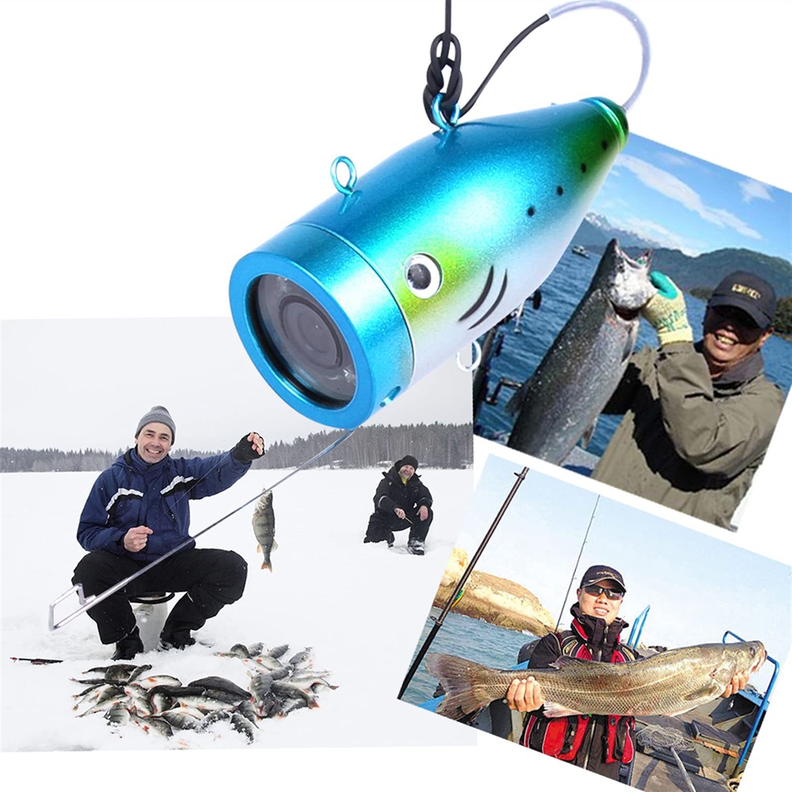 Podwodna Echosonda, Pojedyncze podwodne akcesoria do kręgosłupa rybackiego na 7-calowy Fish Fisher 12 LED IR. Lampa podczerwień lub jasny biały PROWADZONY(80m cable white LED)