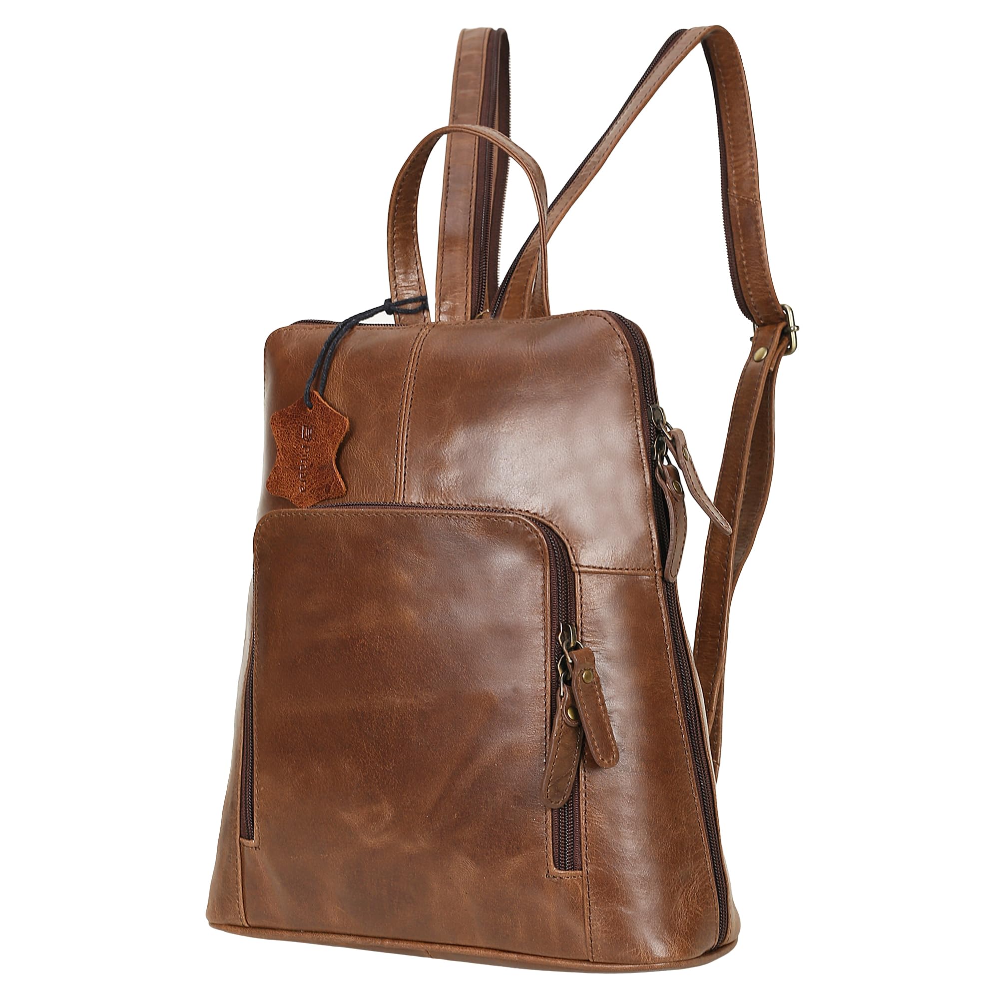 Pitaara Genuine Leather Backpack Purse for Women, Ladies Casual Daypack, Shoulder Bag, Fashion Bag, Travel Backpack Purse