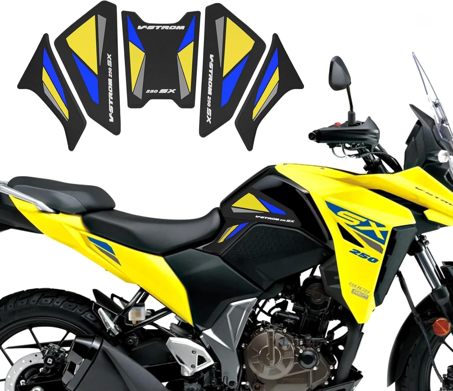 For V-Strom 250SX 2025 V strom 250 SX 2024 2023 Motorcycle side fuel tank pad Tank Pads Protector Stickers Knee Grip Traction Pad