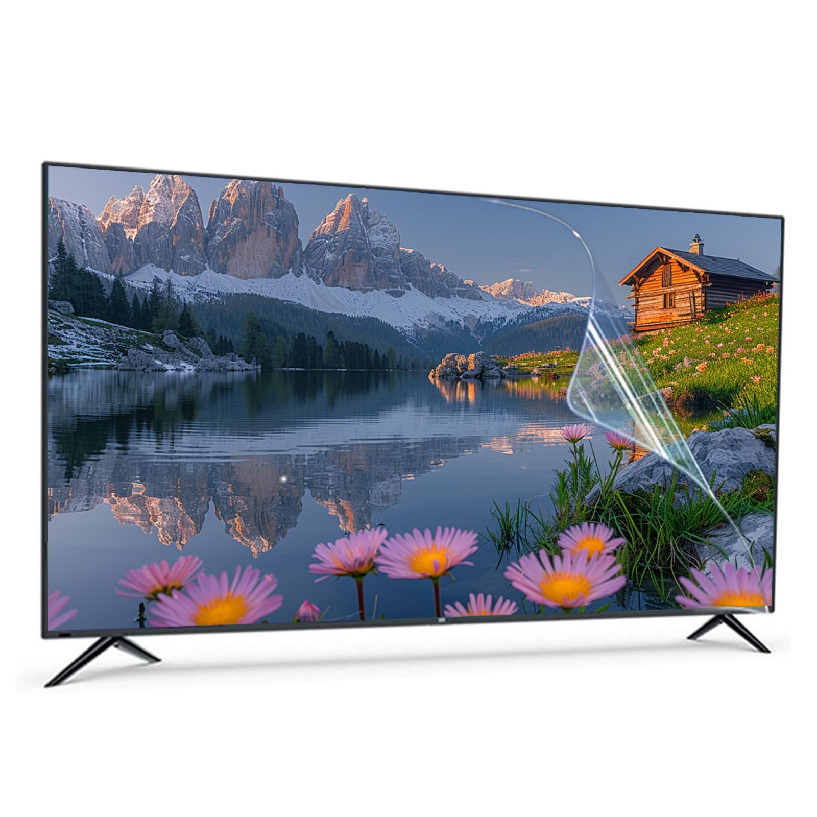 Protector de Pantalla de TV Anti luz Azul, película Anti-resplandamiento para Ojos de protección de película Anti UV de TV de 50-75 Pulgadas - sin lesión Anti-arañazos de Burbujas,52in(1161 * 661mm)
