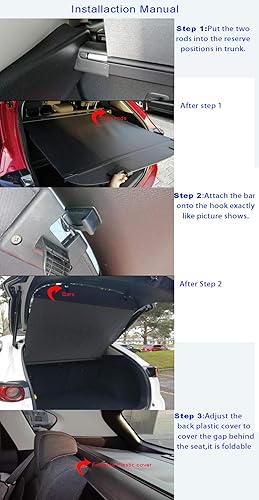 Miniatura 7 de Marretoo Cubierta de carga de estilo original para Mazda CX-5 2017 2018 2019 2020 2021 2022 con cubierta de plástico de rebote