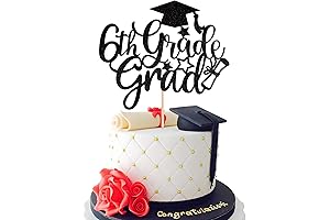 6th Grade Grad Cake Topper with Diploma Cap