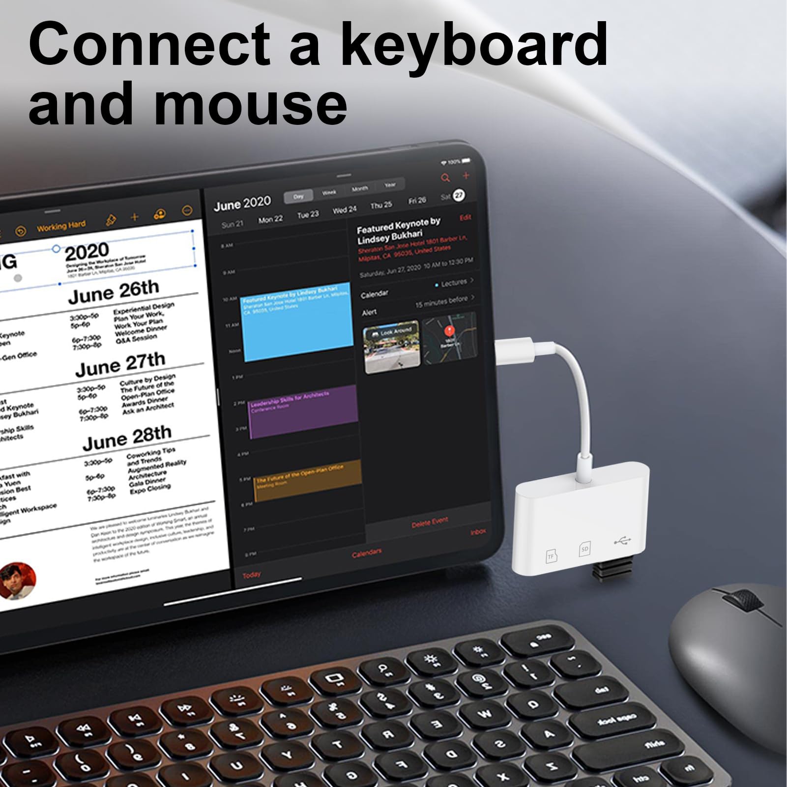 USB C to USB Camera Adapter,SD Card Reader for iPhone 17 Pro Max Air 16e 16 15,3 in 1 Memory Card Adapter with Dual Card Slots & USB Port for Samsung Galaxy S25,Pixel9 Android Trail Camera Card Reader