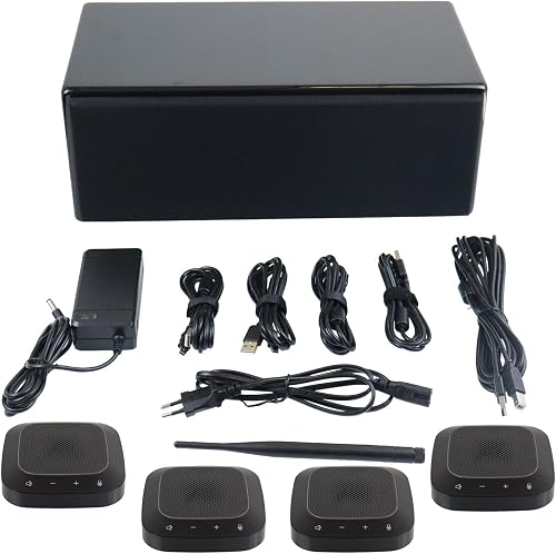 Parrot Products Wireless Audio Conferencing System with 4 Microphones, Processor and Loudspeaker