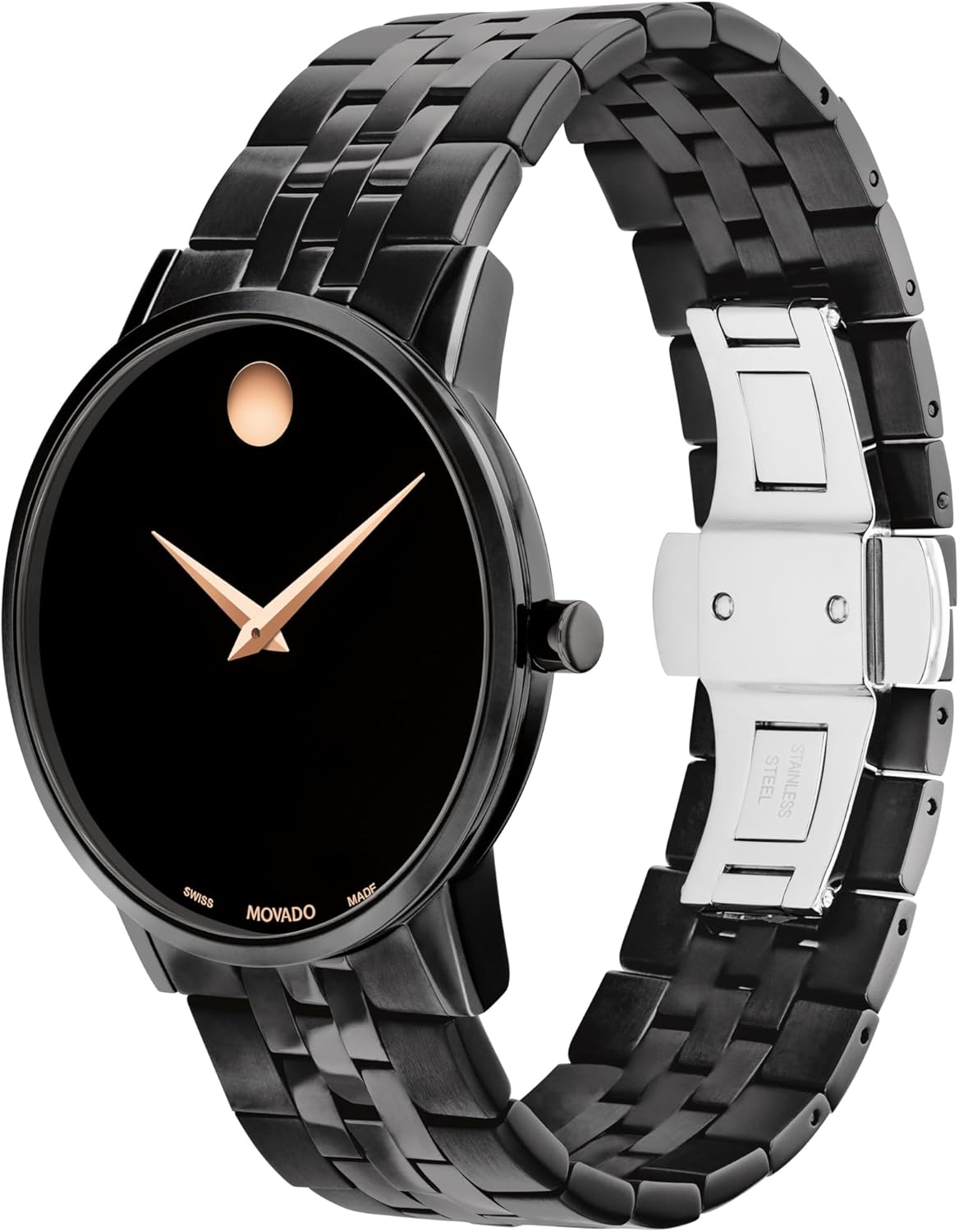 Movado Museum Classic Men's Swiss Quartz Watch - Stainless Steel, Link Bracelet - Water Resistance 3ATM/30 Meters - Classic Luxury Timepiece - Gift for Him - 40mm
