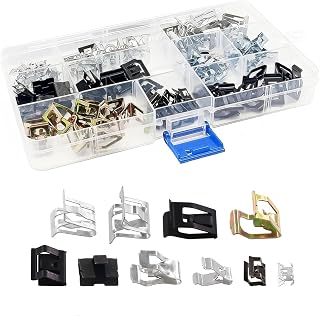 100PCS 10 Sizes Car U-Clips Kit, Auto Metal Trim Panel Spring Clip Trim Moulding Clip Kit, Replaces OEM #4A0-867-276A, Universal Car Body Fastener Clips, Compatible with VW Audi