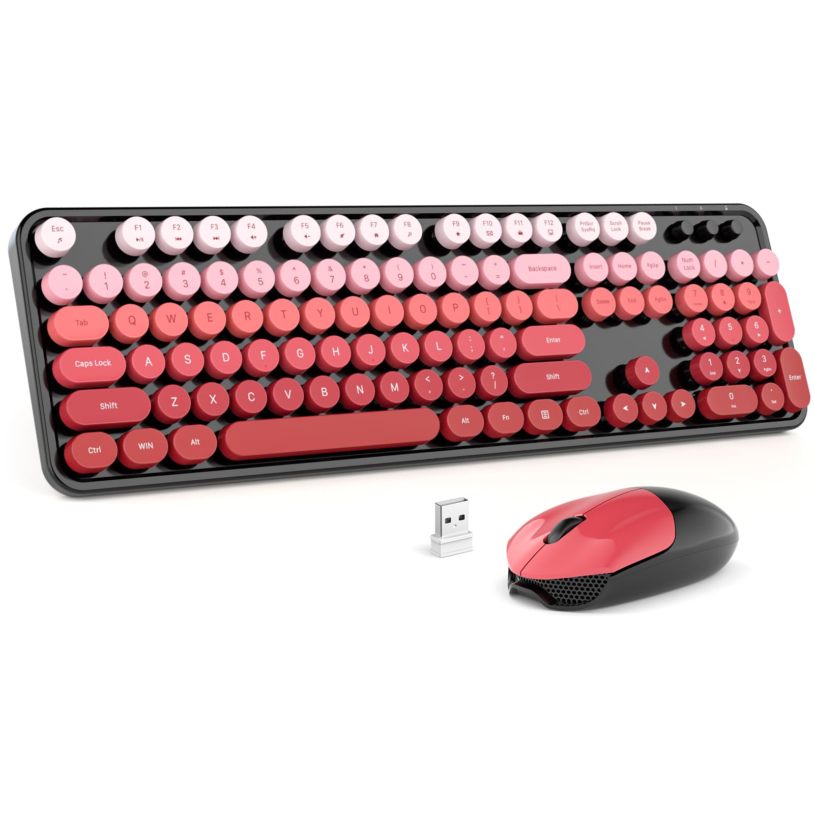 Photo 1 of MOFII Wireless Keyboard and Mouse Combo - Retro Typewriter Style