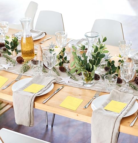 Miniatura 6 de 100 servilletas de 3 capas de color azul claro desechables plegadas de 5 x 5 pulgadas, servilletas de cóctel, servilletas de papel para cena, boda,