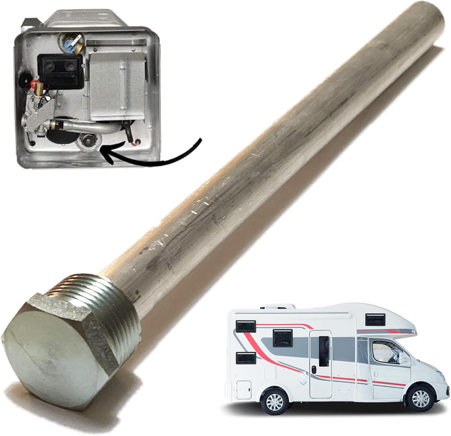 9.25 Inch Aluminum RV Water Heater Anode Rod, 3/4 Inch NPT Replacement for Hot Water Heater for RV, Trailer, Outdoor Use