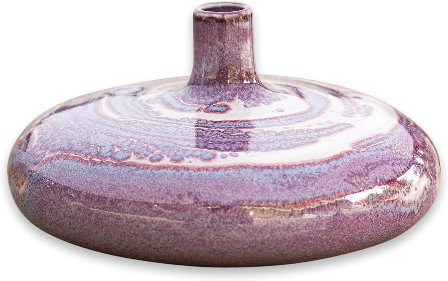 NOVICA Decorative Celadon Ceramic Vase, Purple, Lavender Universe'