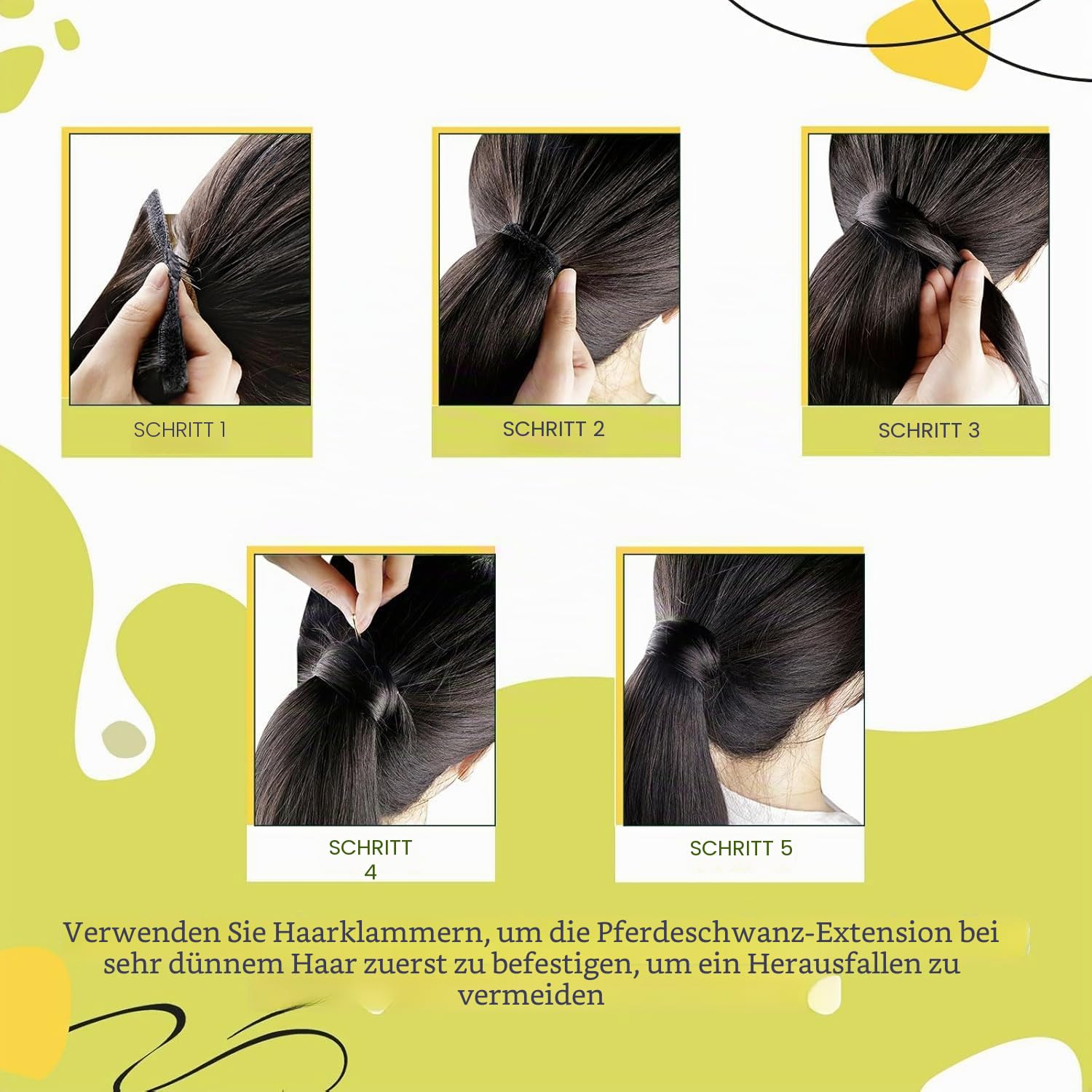 RUNATURE Echthaar Zopf Echte Haare Ponytail Extensions Echthaar Haar Pferdeschwanz Extensions Echthaar