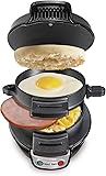 Hamilton Beach Breakfast Sandwich Maker with Egg Cooker Ring, Customize Ingredients, Perfect for English Muffins, Croissants, Mini Waffles, Perfect White Elephant Gifts, Black (25477) Black Single