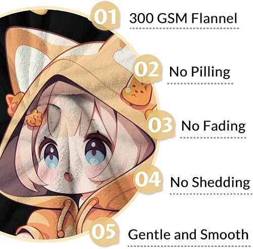 Miniatura 10 de Manta de anime personalizada con nombre para niñas y niños, suave, mullida y acogedora, manta tamaño regazo de 30 x 40 pulgadas, para sofá, oficina,