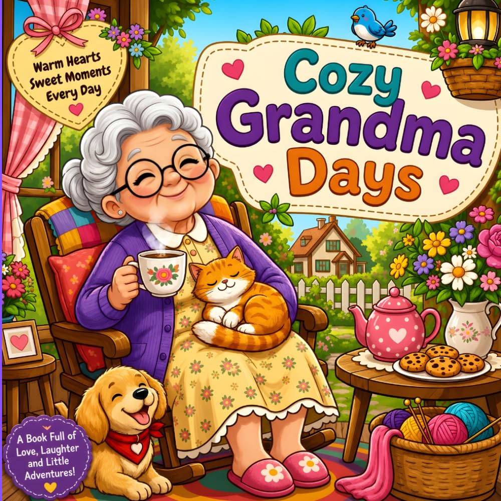 Cozy Grandma days: 50 Bold & Easy Cute Coloring Pages Filled with funny, Fun Grandma Adventures for Kids Ages 4–9