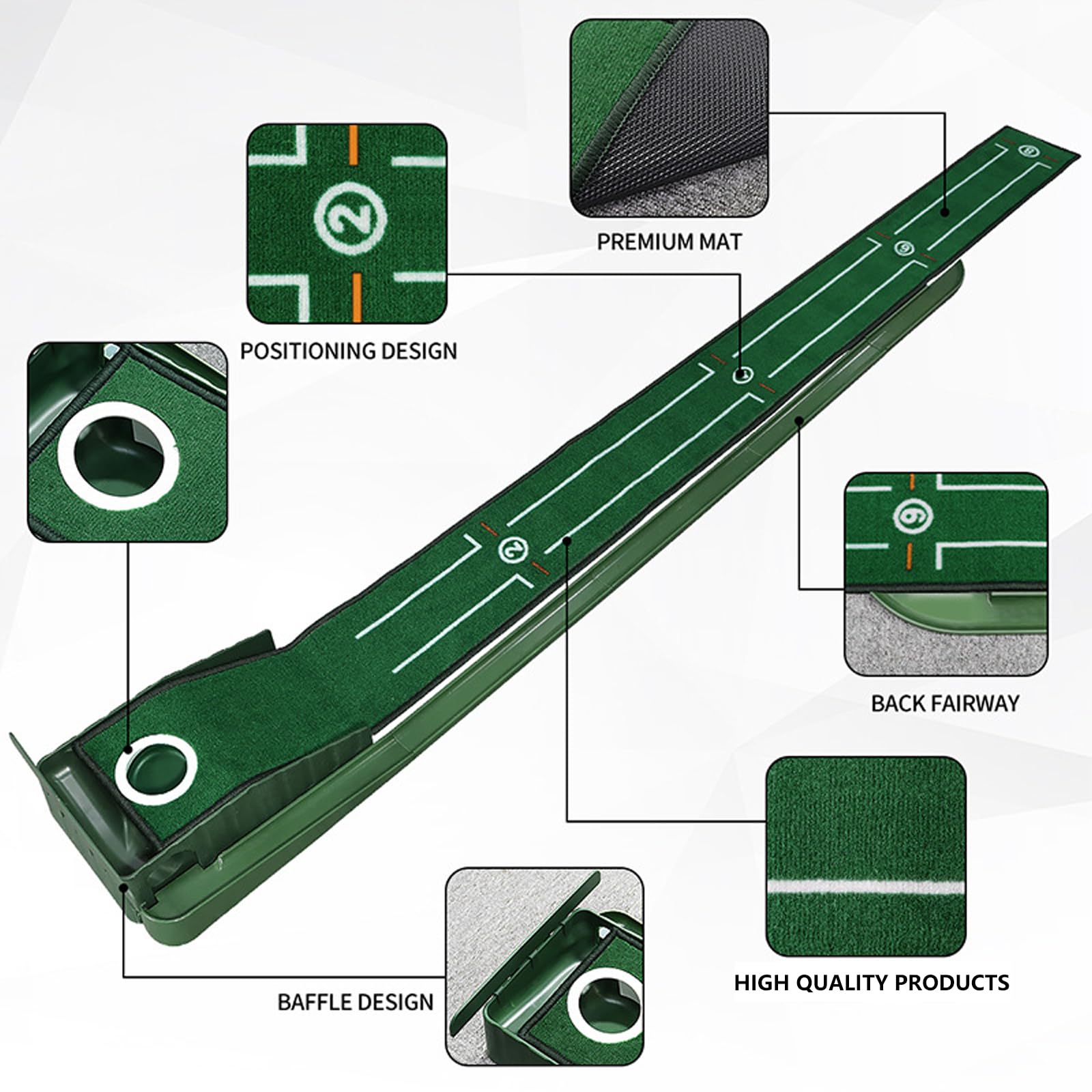 Cubiertas para agujeros para ejercicios de putting Green Putting Matte Putting Set Set Incluye Green Putting Tool Matte