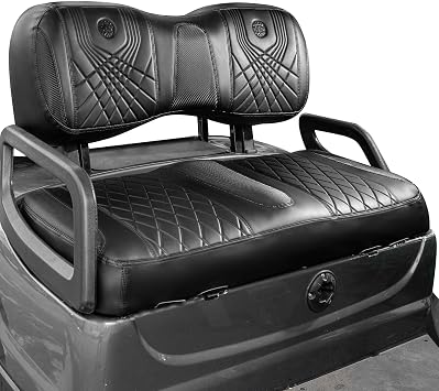 NOKINS Golf Cart Seat Covers, Fits YAMAHA/G29/Drive2 OEM Standard Front Seat Cushion, Yamaha Vinyl Seat Covers, No Stapler Required Gradient Diamond Black&Black