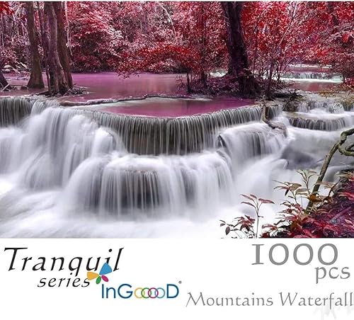 Ingooood Tranquil Series- Cascada de las Montañas - Rompecabezas de 1000 piezas para adultos