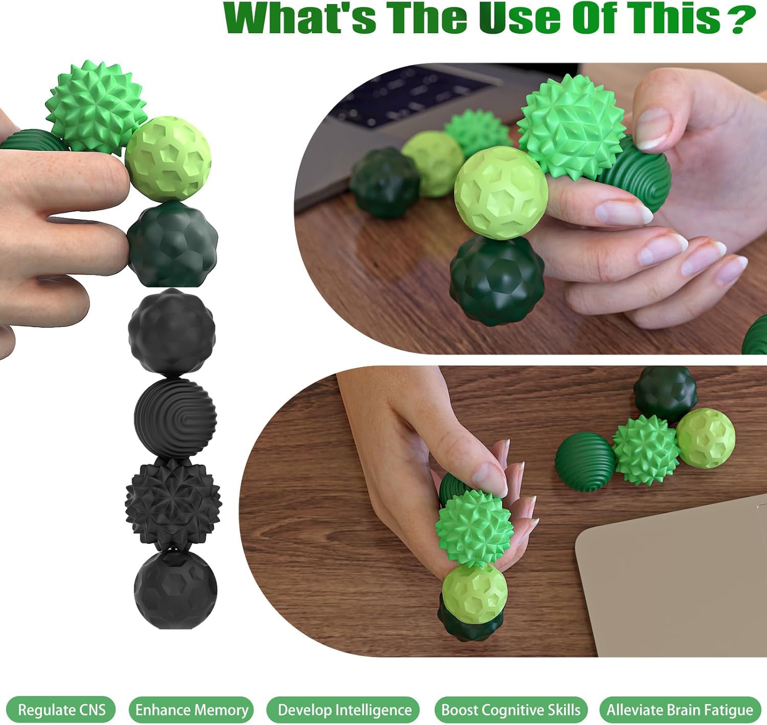 Felly 8 Boules Magnétiques Anti-Stress – Silicone Sensoriel, Silencieux, Portable – Cadeau Pour Enfants Et Adultes