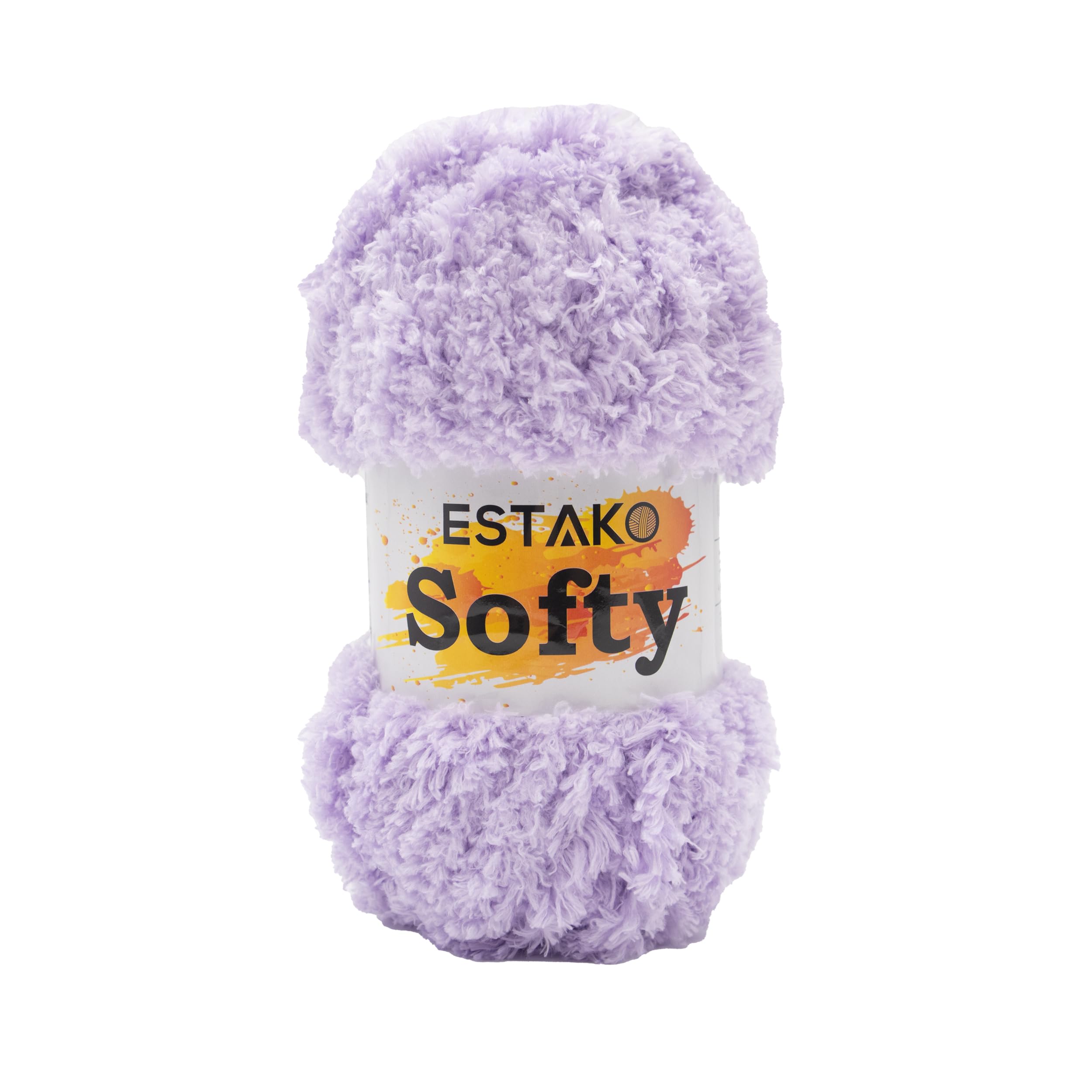 Estako Softy 100% Polyester Fluffy Soft Chunky Bulky Weight #5 Yarn for Crocheting and Knitting 3.52 oz (100 gr) 98 Yds (90 m) (9630 - Lilac)