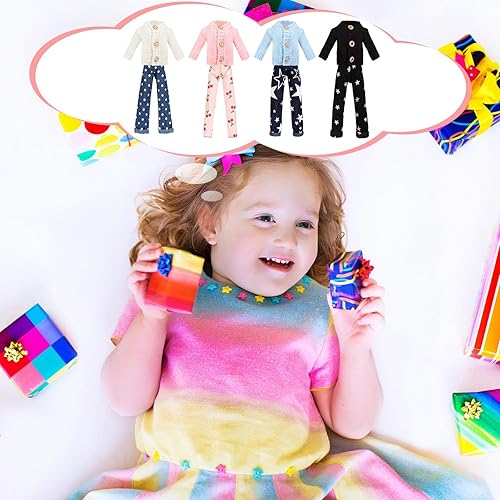 Miniatura 6 de Bencailor - Juego de 8 piezas de ropa de muñeca de 11.5 pulgadas, suéteres de algodón y pantalones de jean, accesorios para muñeca (cárdigan)