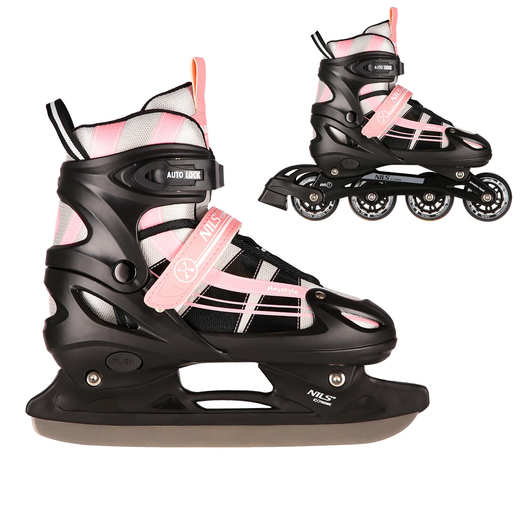 Nils Extreme Patins de Hockey sur Glace 2 en 1 Chaska