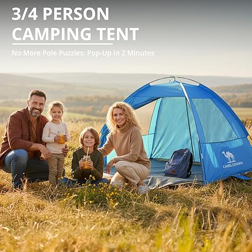 Miniatura 4 de CAMEL CROWN Tienda de campaña de playa UPF 50+ para 2356 personas, parasol ligero y portátil con anclaje de arena, día de playa familiar y aventuras