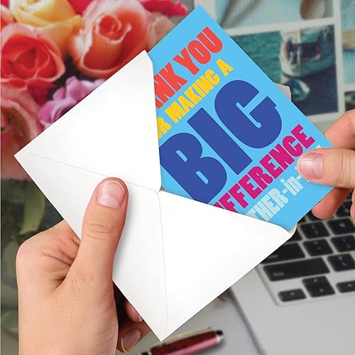 Miniatura 4 de NobleWorks - Divertida tarjeta de felicitación de agradecimiento (cuñado) con sobre de 5 x 7 pulgadas (1 tarjeta) - Gran diferencia cuñado C8211TYG