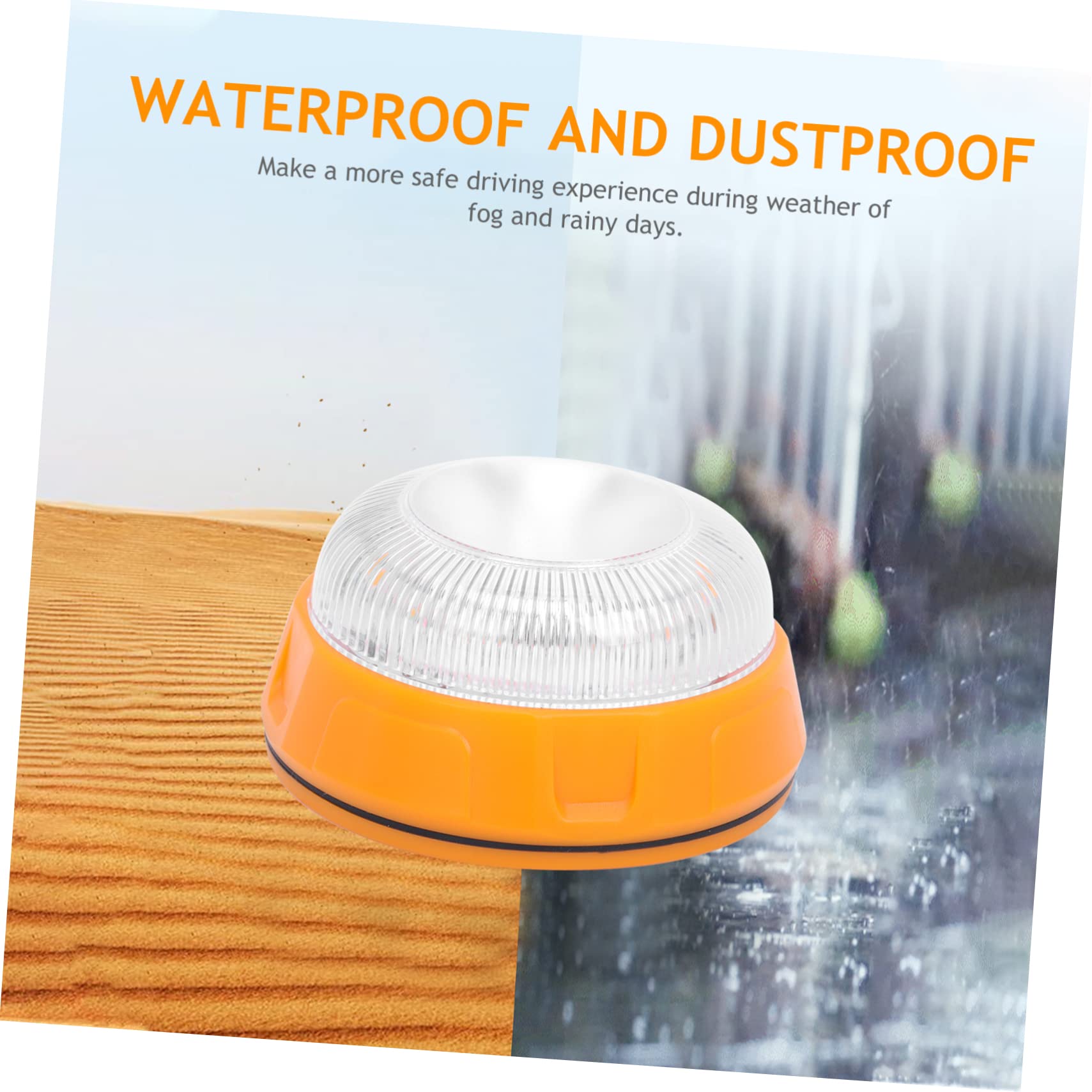 iplusmile 4piezas Luz De Advertencia Led Creativa Para Vehículos Luz De Emergencia Portátil Montaje Magnético Para Conducción Nocturna y Condiciones Adversas
