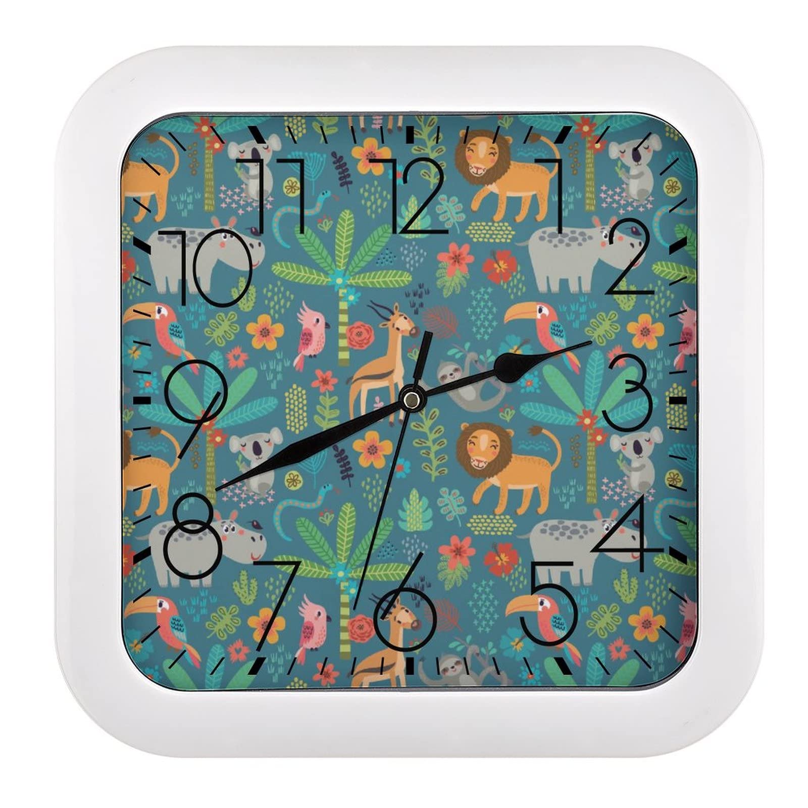 Horloge murale carrée animaux pour salon et chambre : décorer avec style