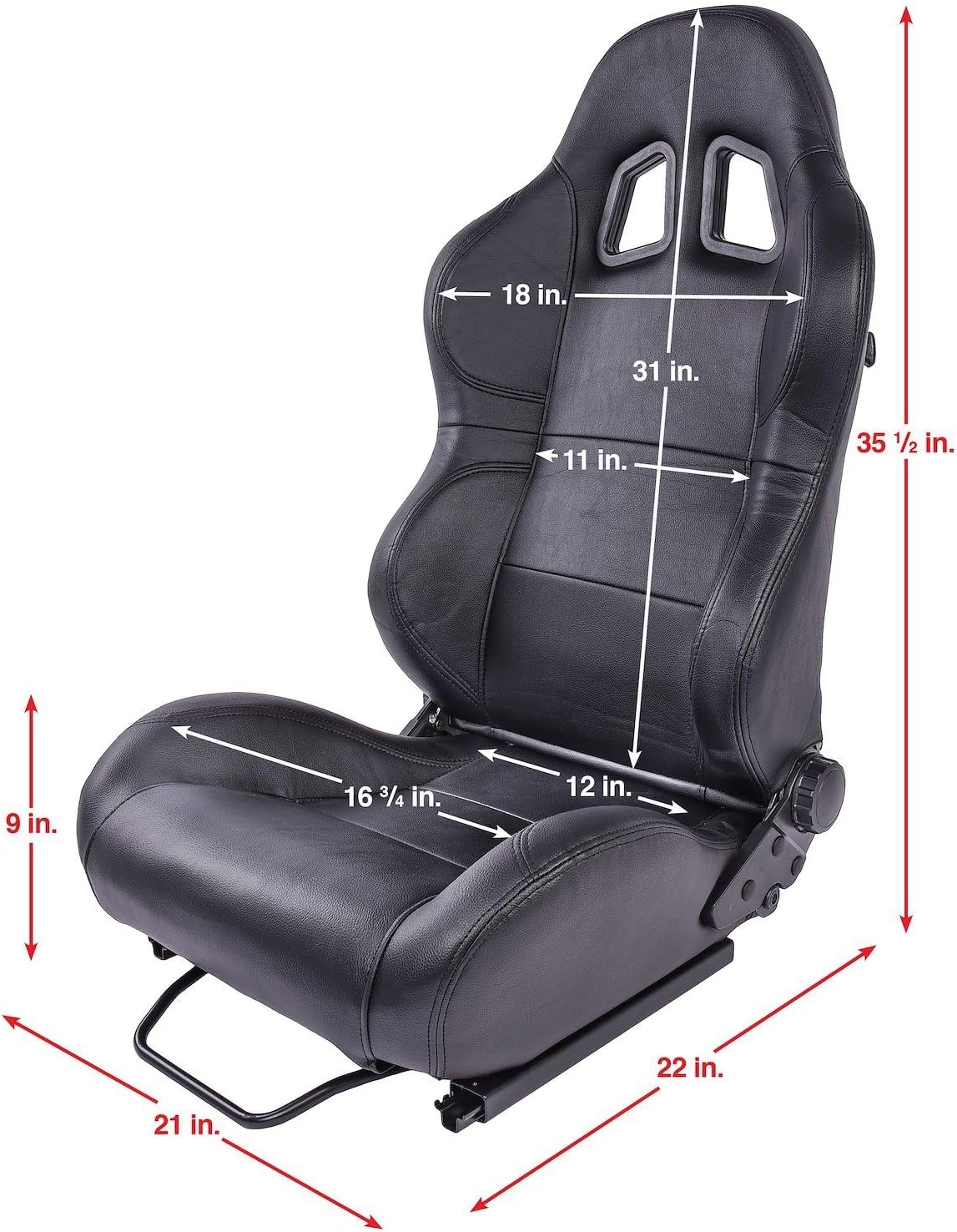 JEGS 70241 GS-1 High Back Sport Seat Universal Driver or Passenger Side 36.5 lbs