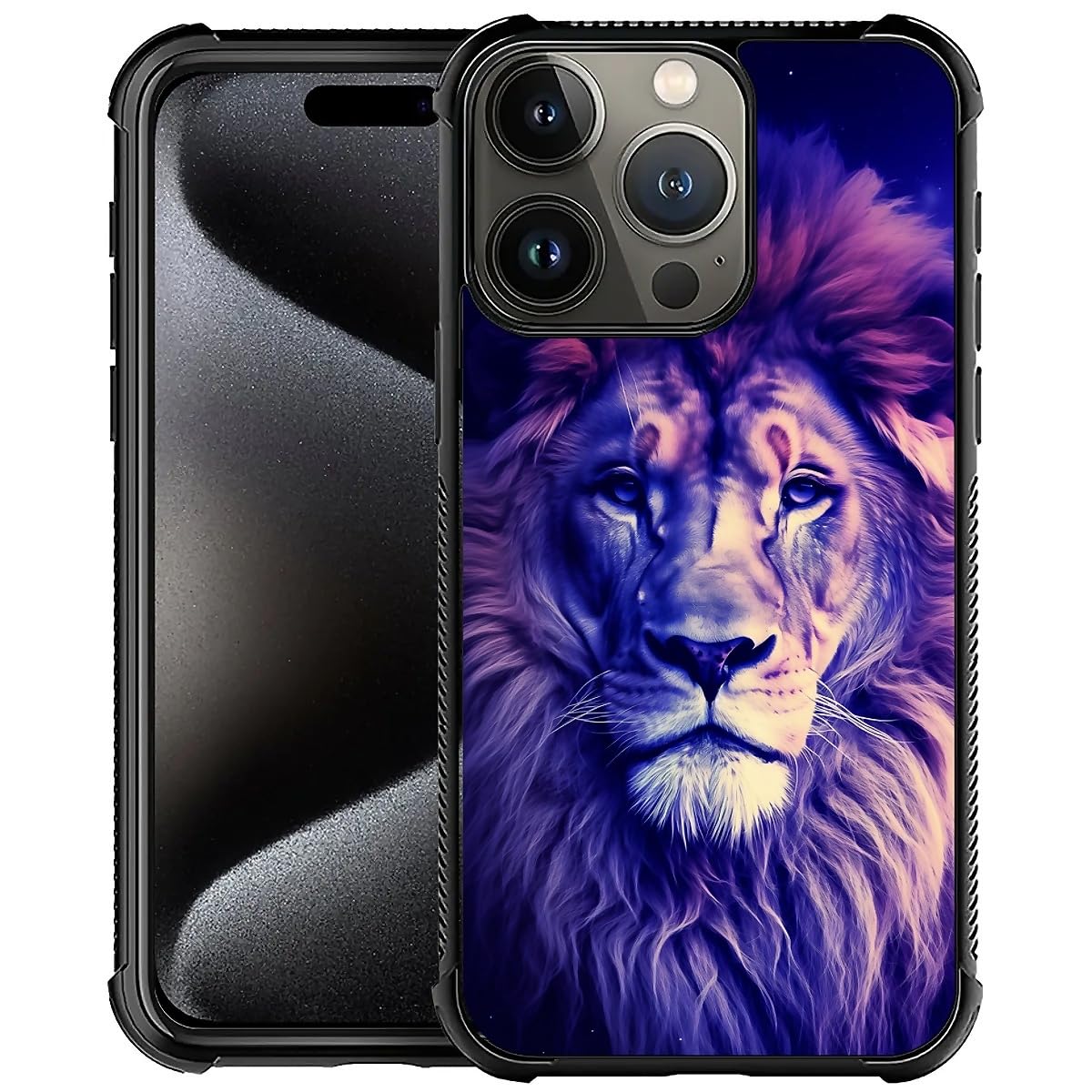 CARLOCA Compatible with iPhone 16 Pro Max Case,Lion Gaze 2 for Men Woman,Anti-Scratch Soft TPU Shockproof Unique Protective Cover Pattern Design