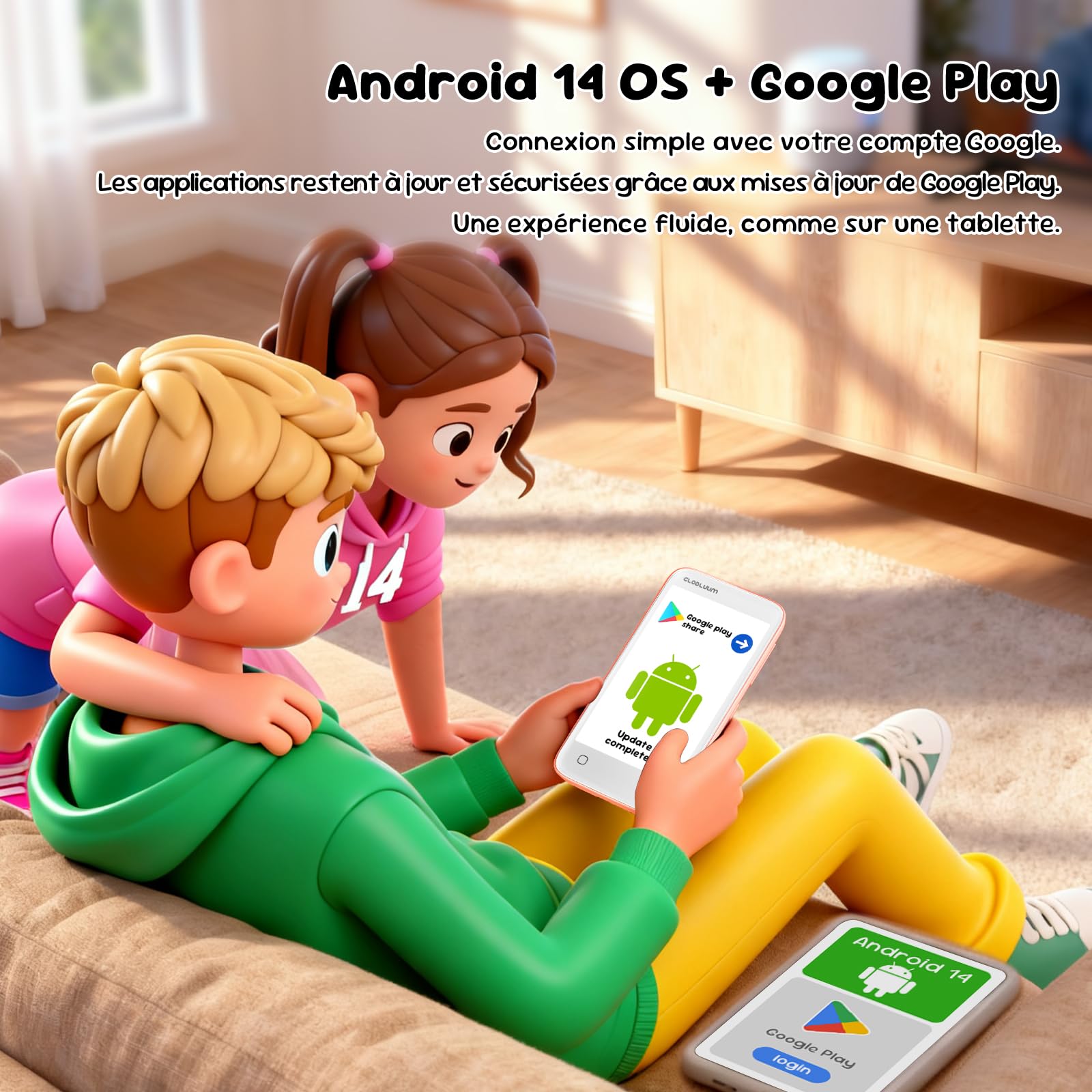 Lecteur MP3 pour Enfants avec contrôle Parental, accès à Spotify et Audible, 16 Go, Bluetooth et Wi-FI (Rose Cerisier)
