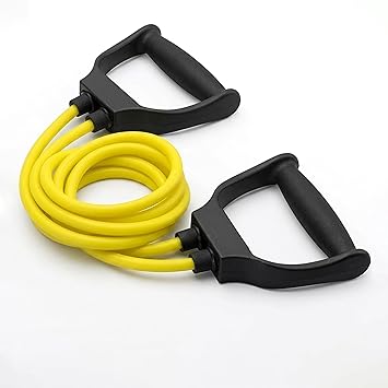 Wellesa Double Toning Tube Resistance Band | 30KG Heavy Duty Exercise Band with D-Handle | Home Gym Workout, Strength Training & Physiotherapy Equipment | 6 Months Warranty