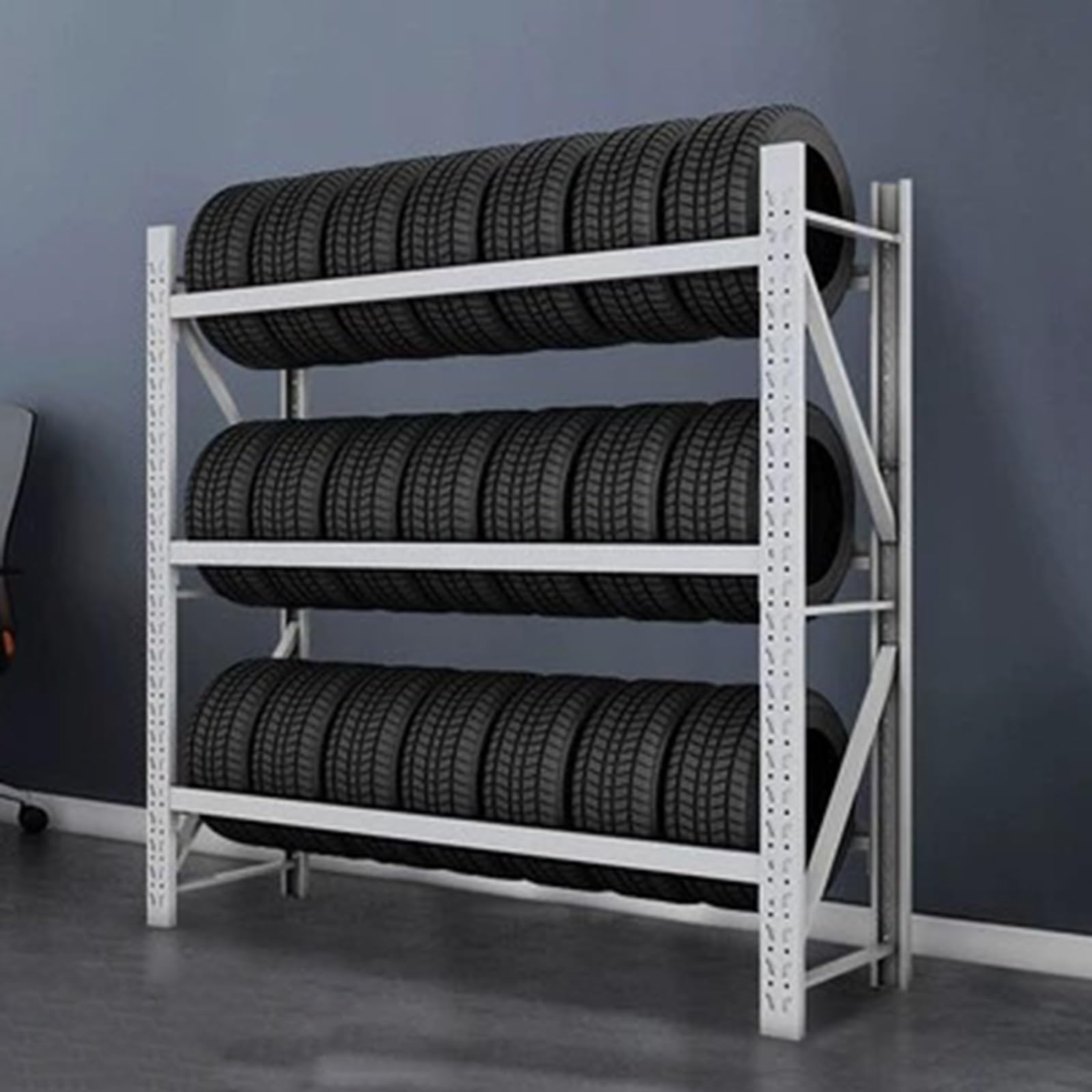 Estante de almacenamiento de neumáticos, soporte de neumáticos de garaje, estantes de metal para almacenamiento de neumáticos de coche, soporte de neumáticos de camiones, soporte de neumáticos de gran