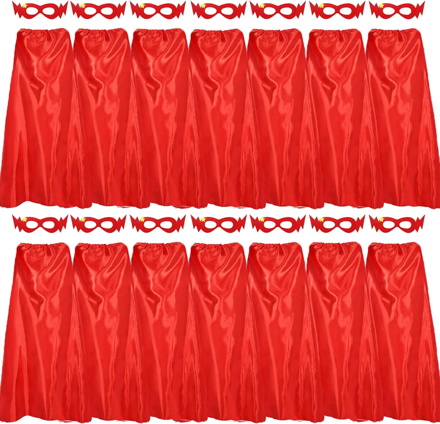 D.Q.Z Bulk Superhero-Capes and Masks for Adults 14 Sets Superhero Party Capes Dress Up Costume for Birthday Team Building
