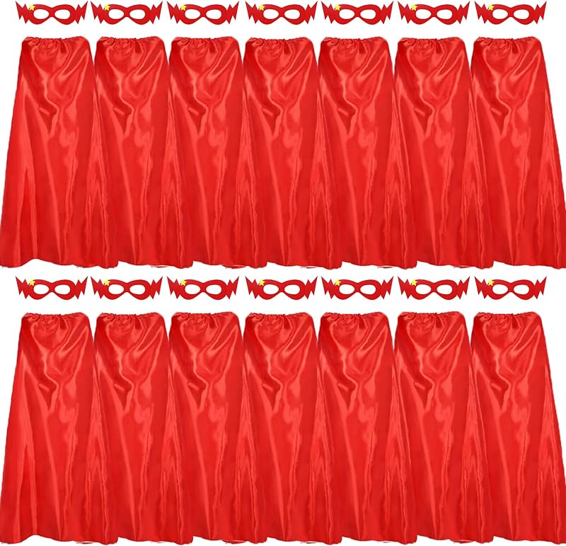Bulk Superhero-Capes and Masks for Adults 14 Sets Superhero Party Capes Dress Up Costume for Birthday Team Building