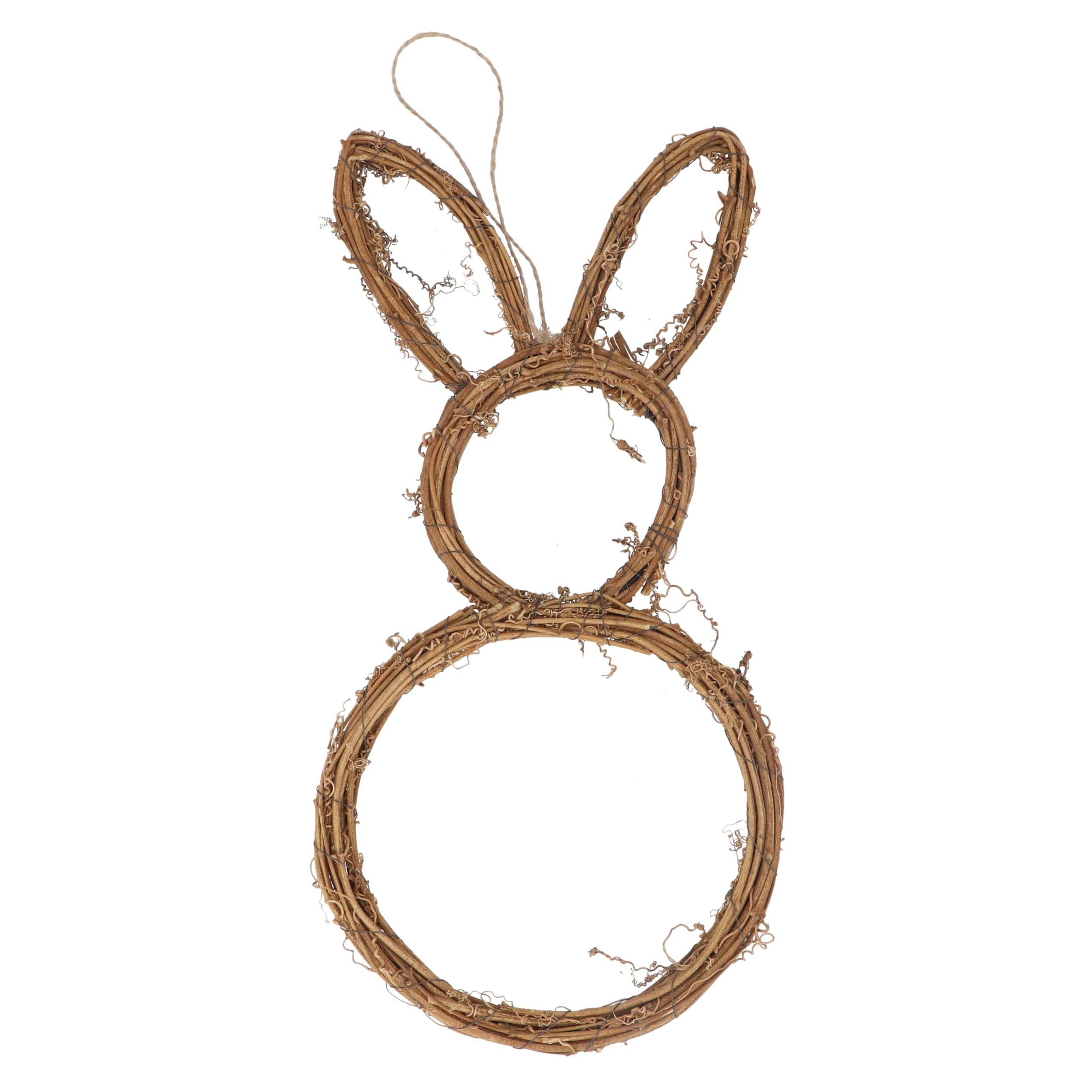 Gisela Graham Twig Bunny Easter Wreath, 45cm, Round, Decorative