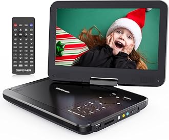 DBPOWER DBPOWER 10.5" Portable DVD Player with Rechargeable Battery, Swivel Screen, SD Card Slot and USB Port - Black