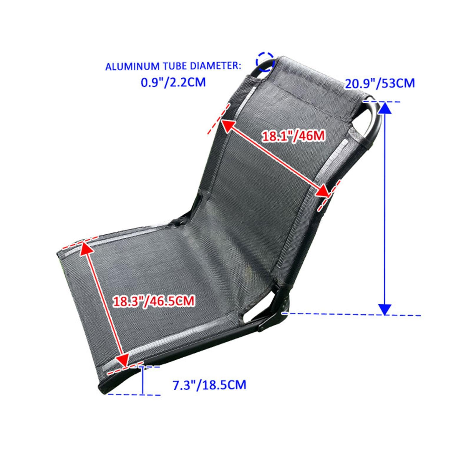 Seggiolino da pesca per kayak gonfiabile, rafting, bleacher, da viaggio, con supporto posteriore imbottito