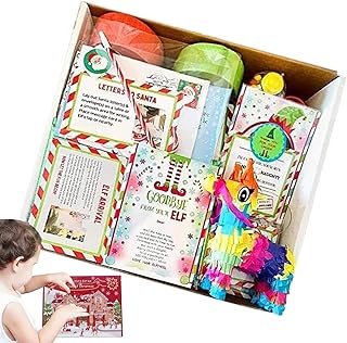 2023 Christmas Elf Kit 12/24 Day Elf Adventure Kit Children Festival Elf Props Holiday Elf Adventure Kit Children Funny Elf Shelf Kit Portable Elf She-lf Kit Christmas Countdown Gift for Boys Girls
