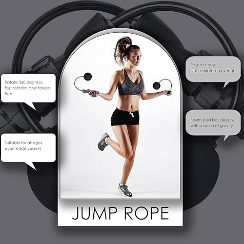 Vista 15 de Cordless Jump Rope for Fitness with Indoor Jumping Rope Weighted Ropeless Skipping Jump Rope for Men Women Kids High-Speed Rope Skipping for Narrow