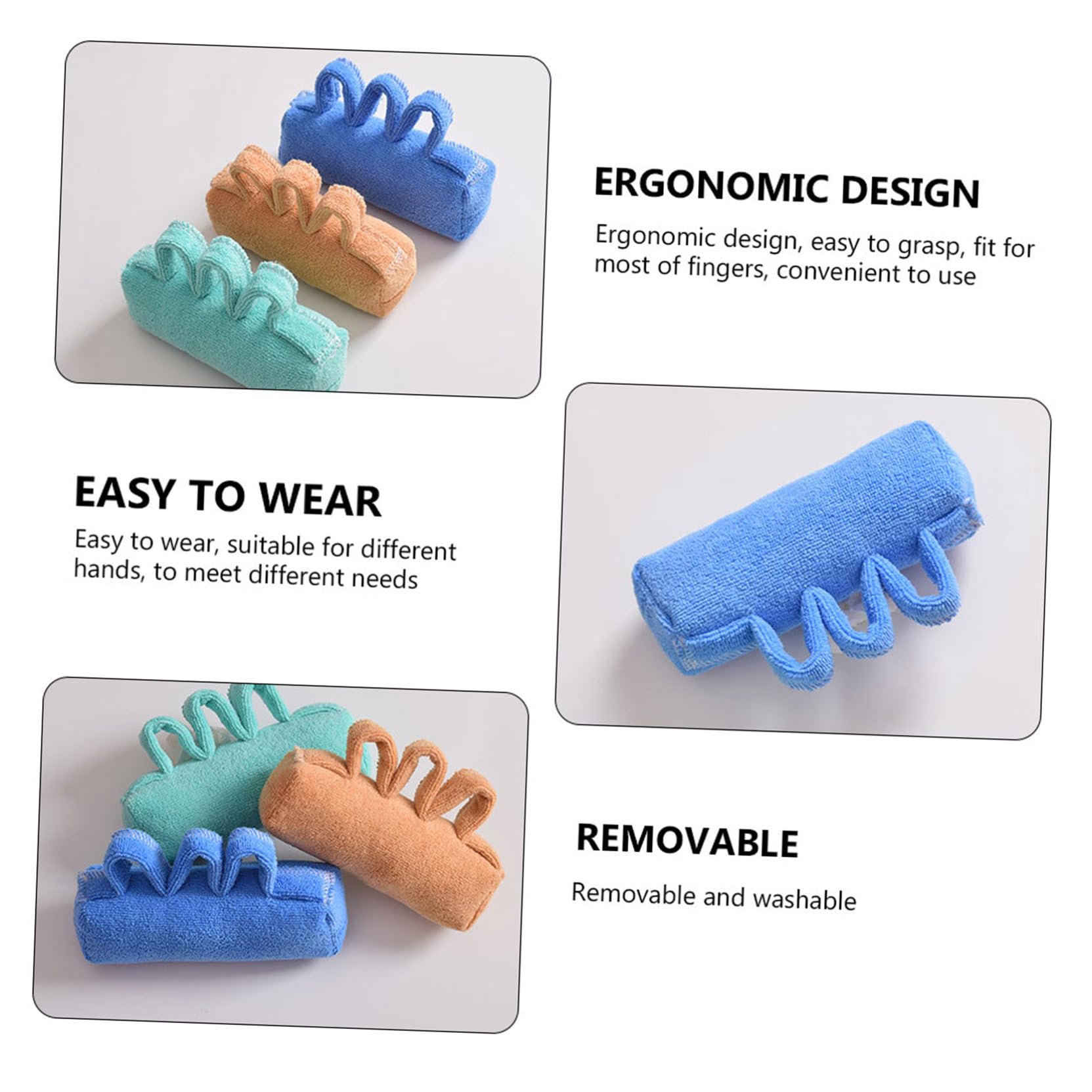 Bola de Tejido Azul Diseño Ergonómico Separadora de Dedos | Extraíble y Lavable, Fácil de Limpiar, Uso Cómodo para Mayores y Pacientes Encamados