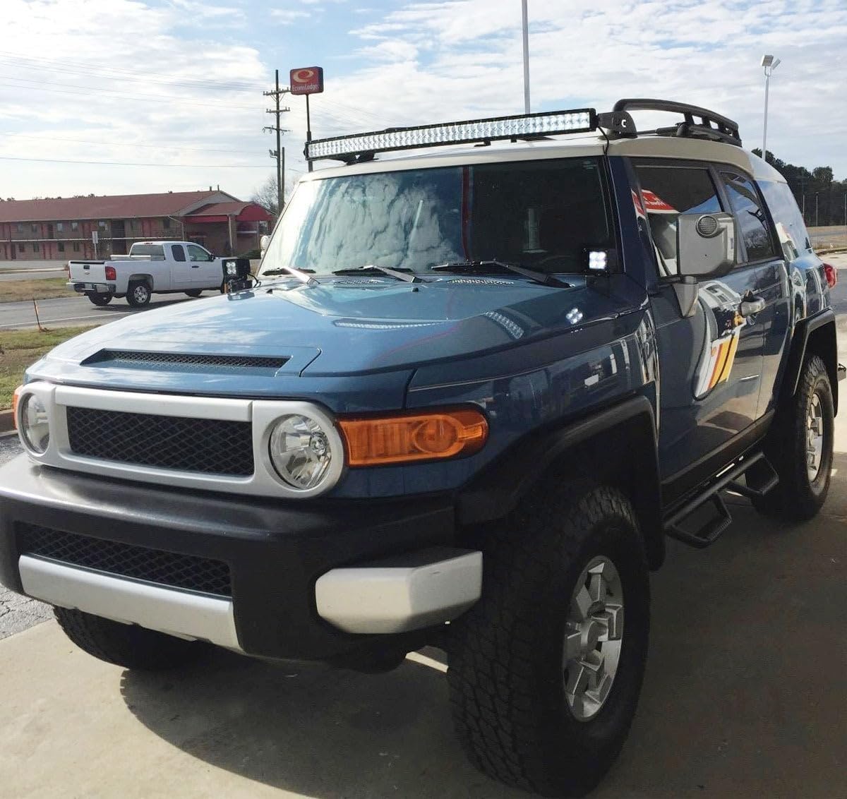 iJDMTOY LED Front Cowl Light Kit Compatible with 2007-2014 Toyota FJ Cruiser, Includes (2) 20W High Power LED Pod Lights & Windshield A-Pillar Mounting Brackets