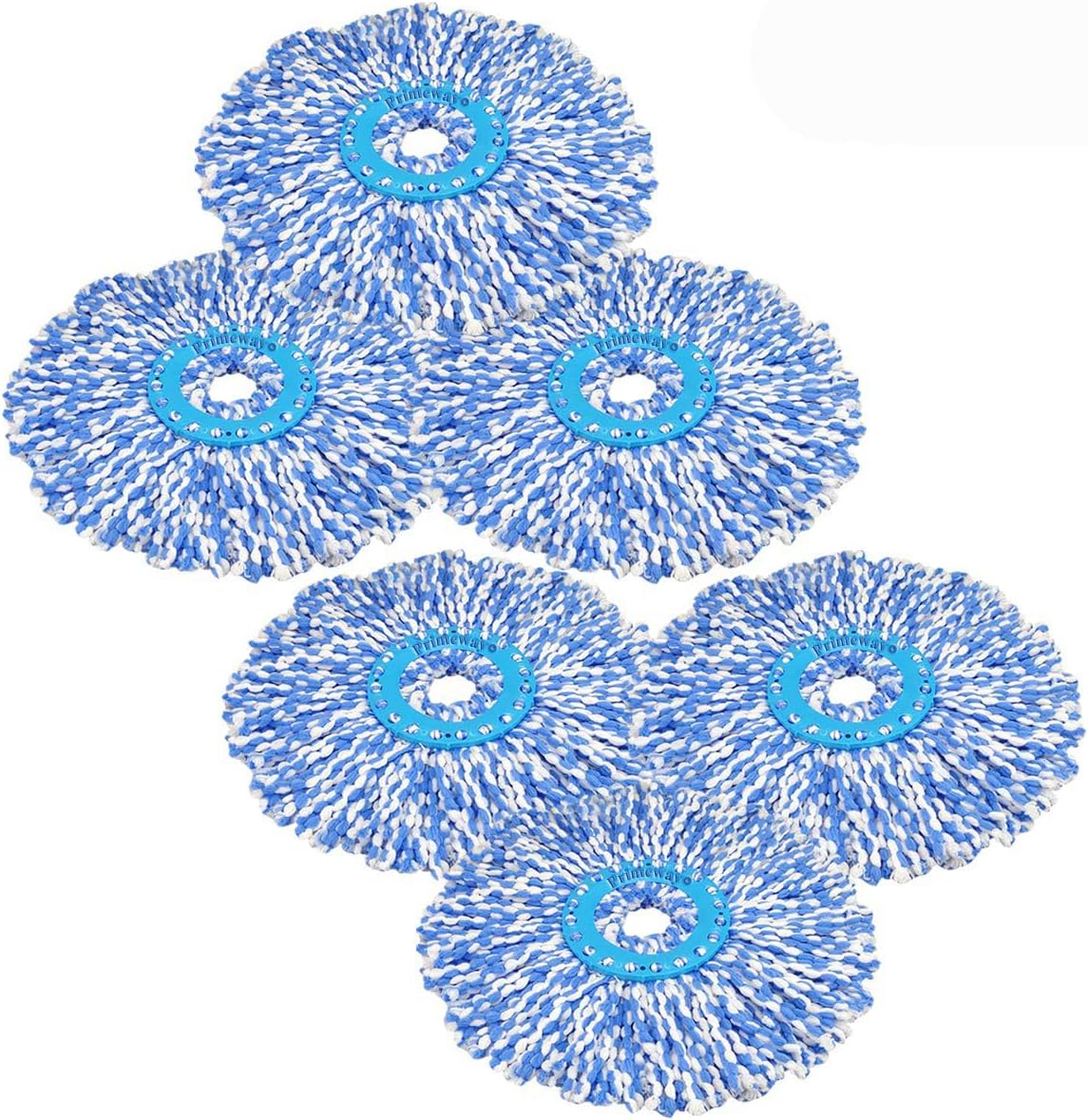 Polyester Absorbent Microfibre Mop Refills, XL, 38cm, 130g, 6 Pcs, Blue