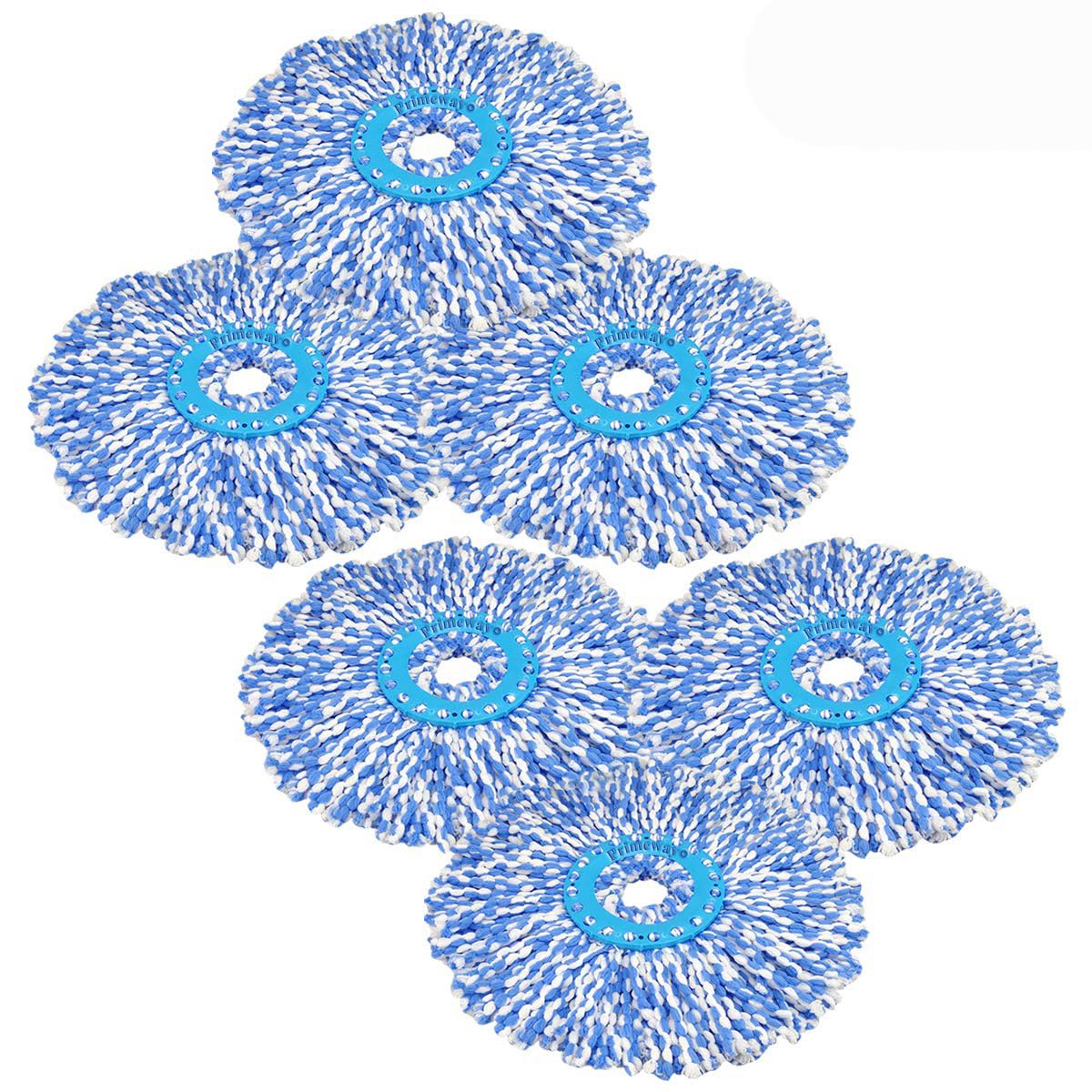 Primeway® Polyester Absorbent Microfibre Mop Refills, XL, 38cm, 130g, 6 Pcs, Blue - Image 1