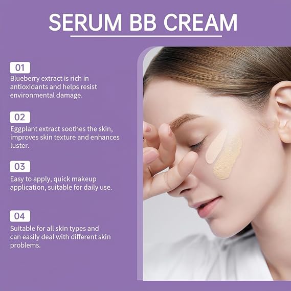 BB Cream Foundation,Full Coverage Liquid Foundation for Mature Skin,Color Correcting Cream,Lightweight Formula with Brightening Effect,BB Cre/am Tinted Moisturiser Fou/ndation,Long-Lasting(Light)