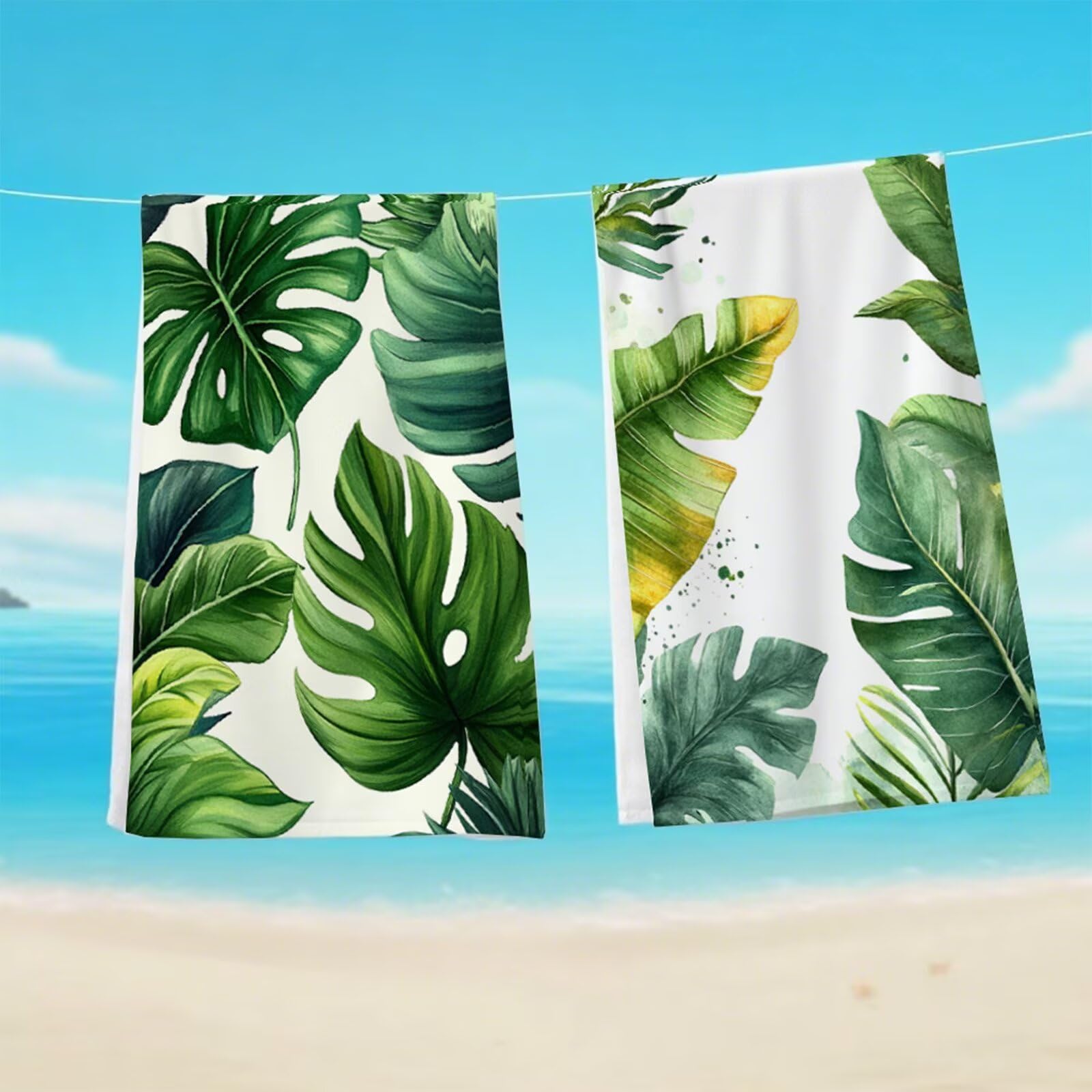 Ręcznik plażowy z mikrofibry, zielony pojedynczy ręcznik kąpielowy duży rozmiar 90 x 180 cm, lekki, miękki i szybkoschnący, odporny na piasek prześcieradło plażowe, z torbą do pływania Ręczniki