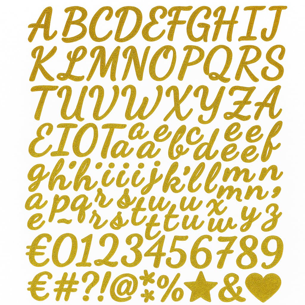 Vayfoni Gold 5 Sheets Personalised Vinyl Letter Stickers – Self Adhesive Alphabet And Number Decals For Scrapbook Mailbox Water Bottles Diy Crafts